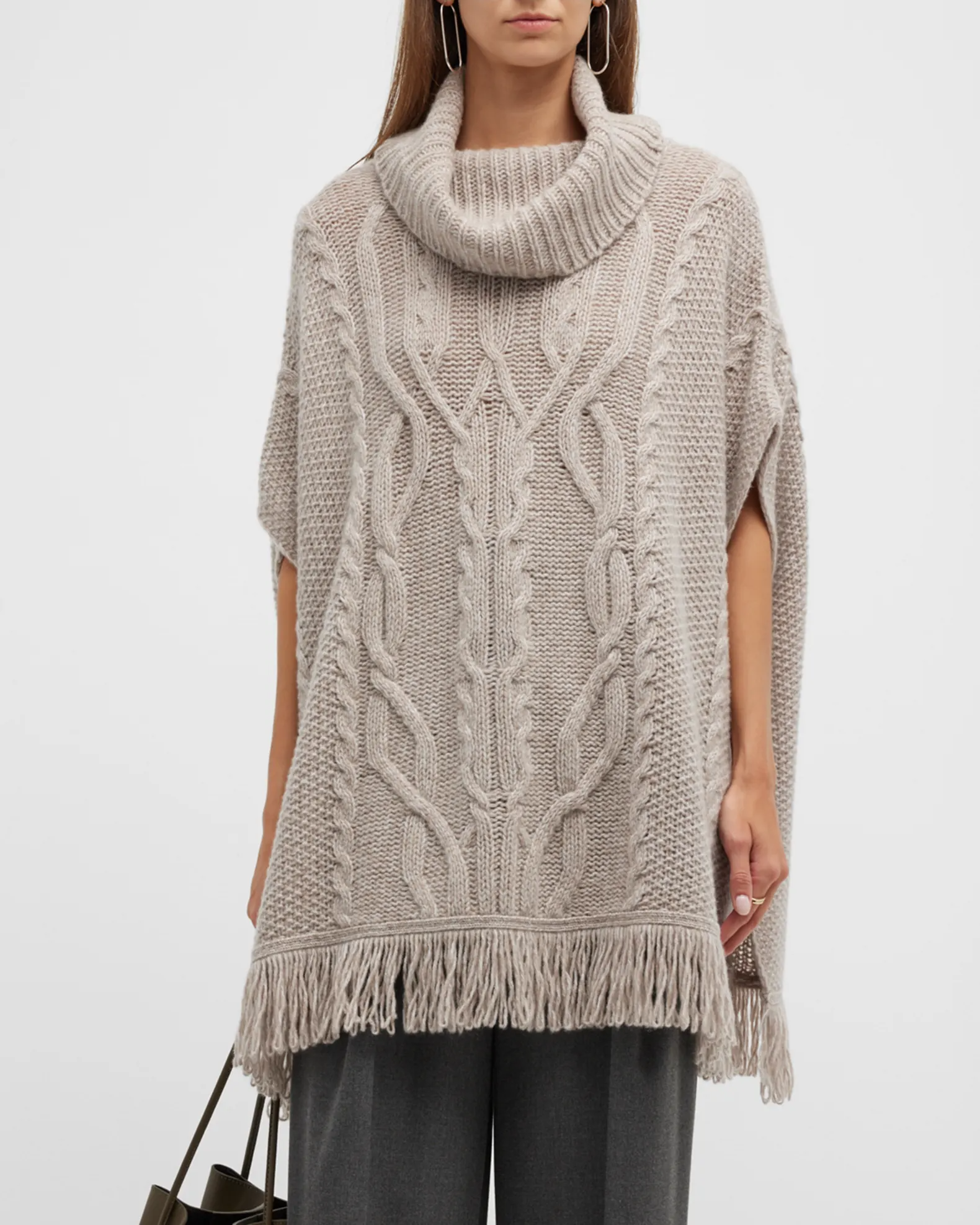 The Cable Knit Poncho Sweater –