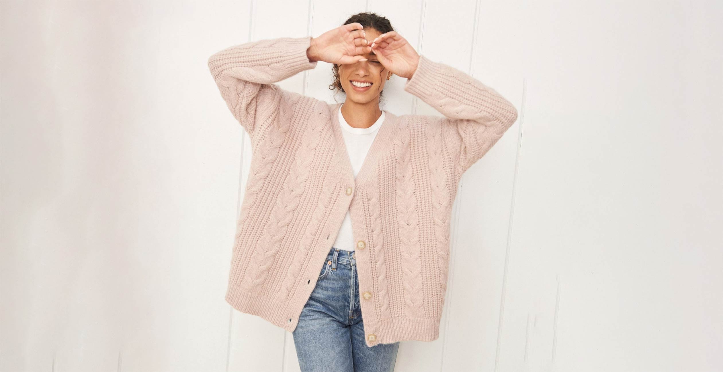 argue WOOL CABLE WIDE KNIT CARDIGAN