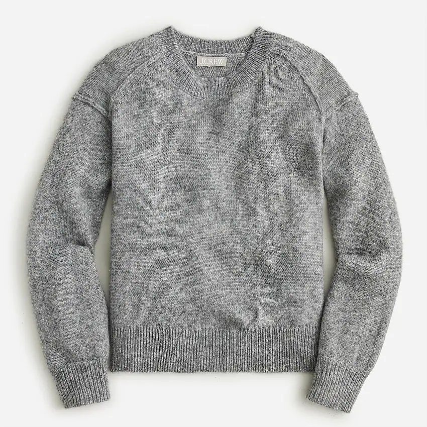 J.Crew Brushed wool crewneck sweater BI848 - Hthr Silver