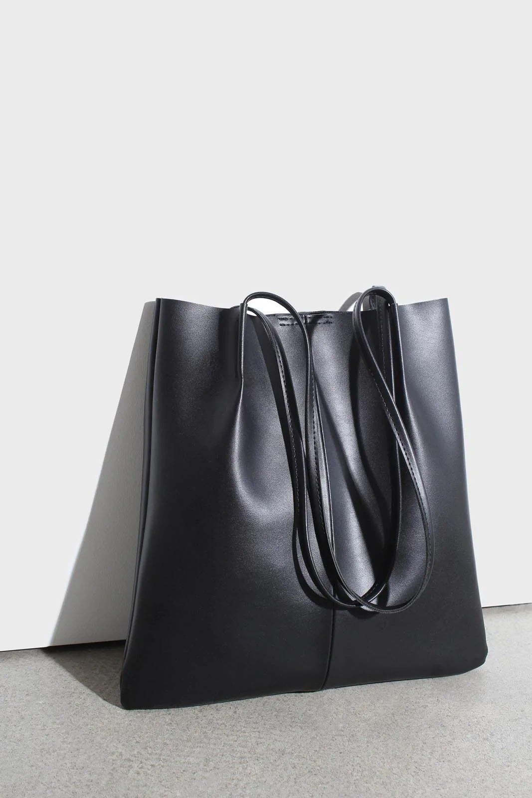 Glassworks + Vegan Leather Pinched Strap Tote Bag