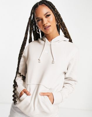 Adidas Originals + Essentials Hoodie In Wonder White