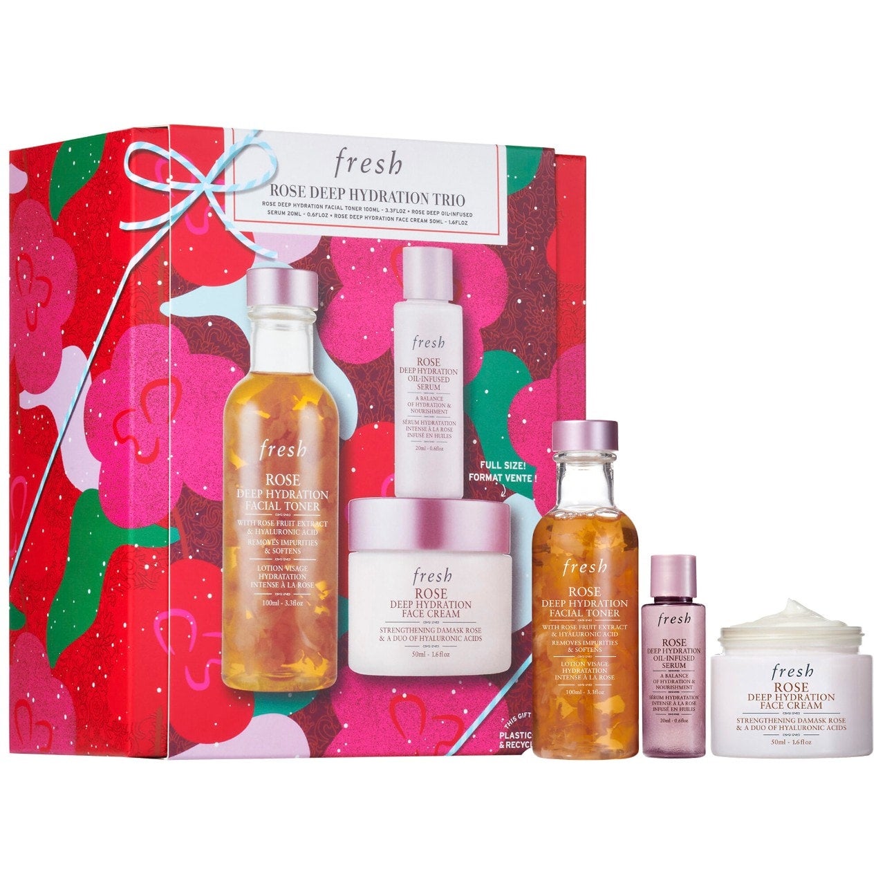 Fresh + Rose Deep Hydration Trio Skincare Set