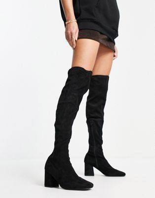 Missguided + Square Toe Block Heel Over The Knee Sock