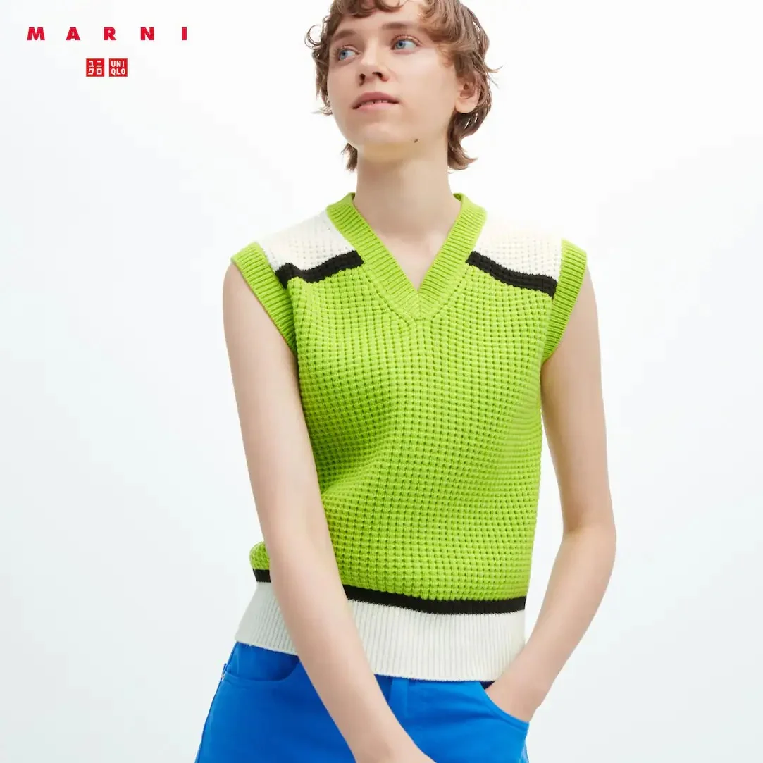 Uniqlo x Marni + Marni Popcorn Knitted V-Neck Sweater Vest