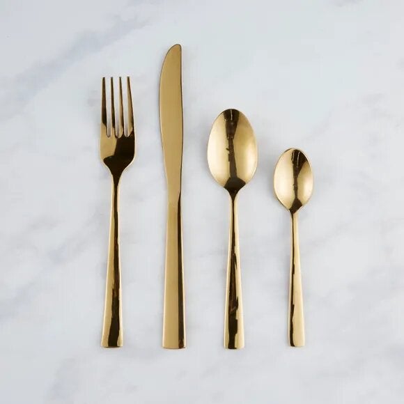 Dunelm + Gold 16 Piece Cutlery Set