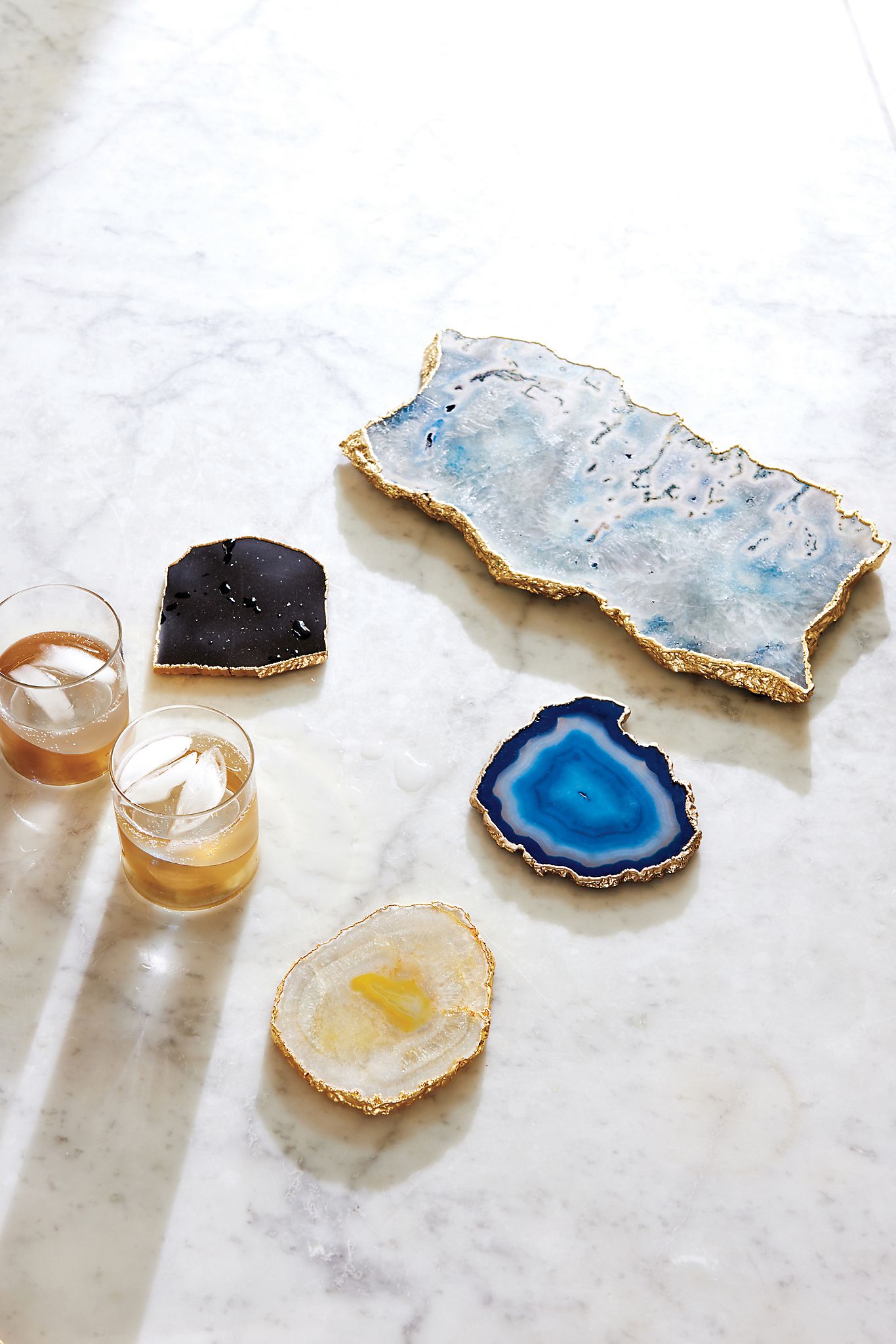 Anthropologie Gilded Agate Coaster