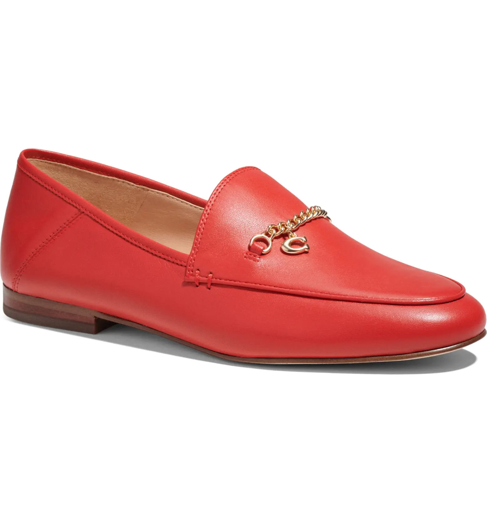 Coach Shoe Size 8 Red Orange Leather round toe Gold Hardware Loafers —  Labels Resale Boutique
