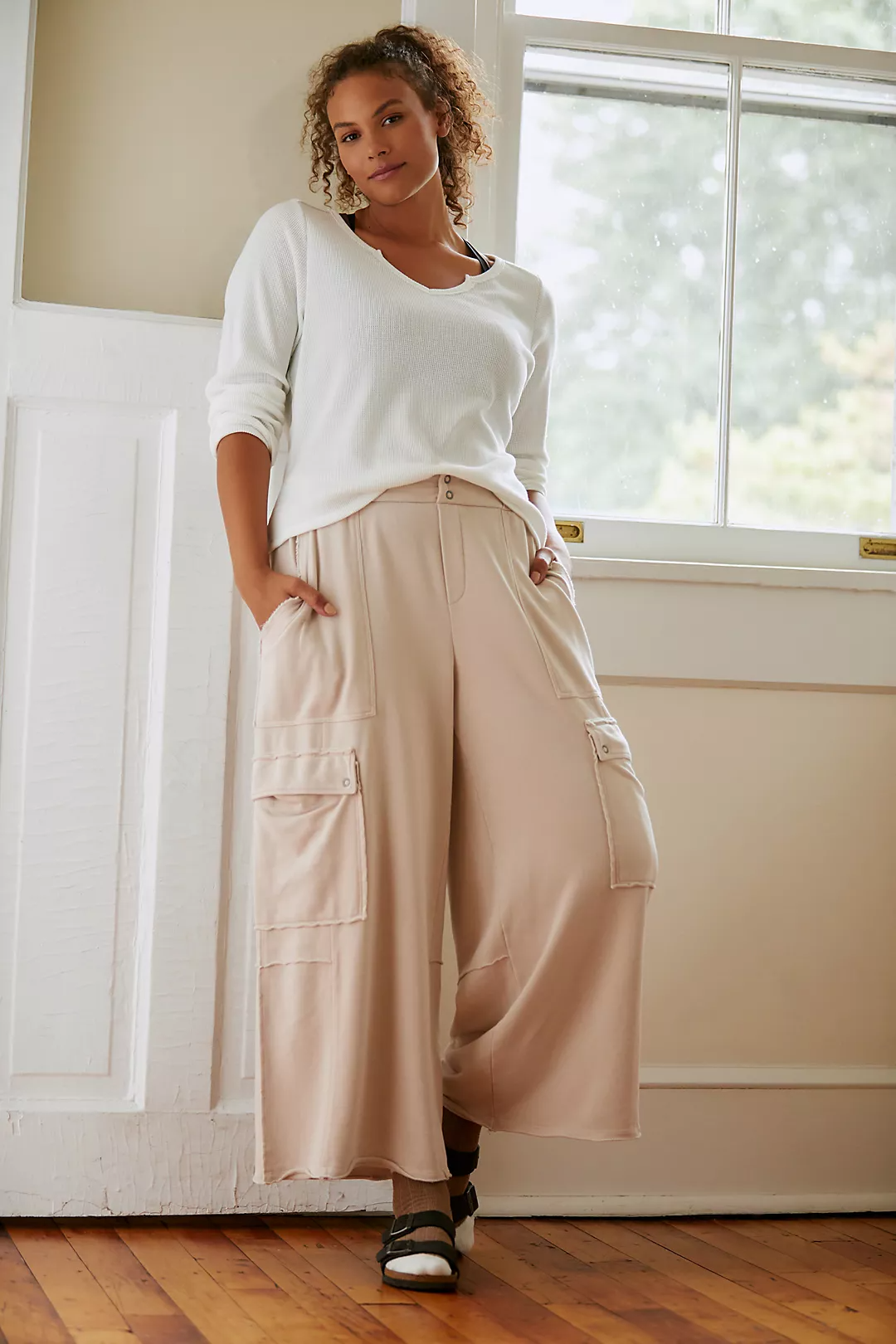 Cheap Hirsionsan Loose Solid Striaght Trousers Female Casual High Waist  Wide Leg Pants Women Autumn Winter Simple Trendy Soft Slimming Pants | Joom