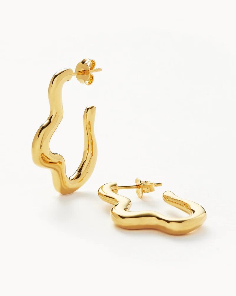 Missoma + Squiggle Wavy Large Hoop Earrings