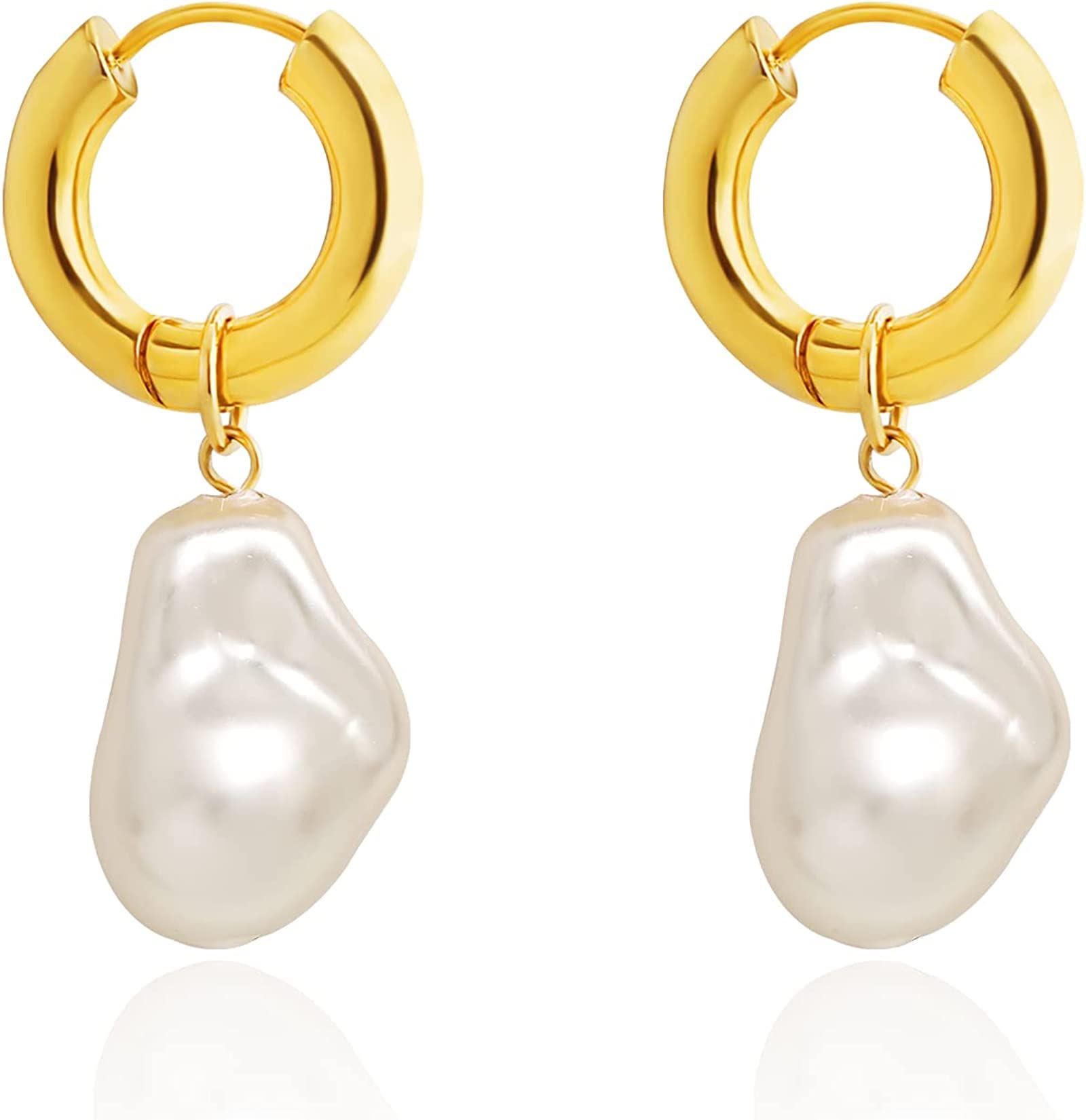 KITTYOUTH + Baroque Pearl Drop Earrings 18K Gold