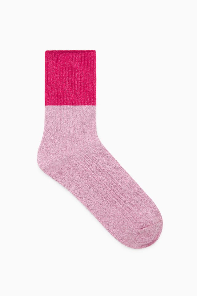 COS + Colour-Block Lurex Ankle Socks