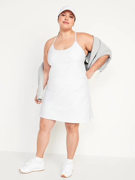 Old Navy + Sleeveless PowerSoft Performance Racer-Back Mini Swing Dress