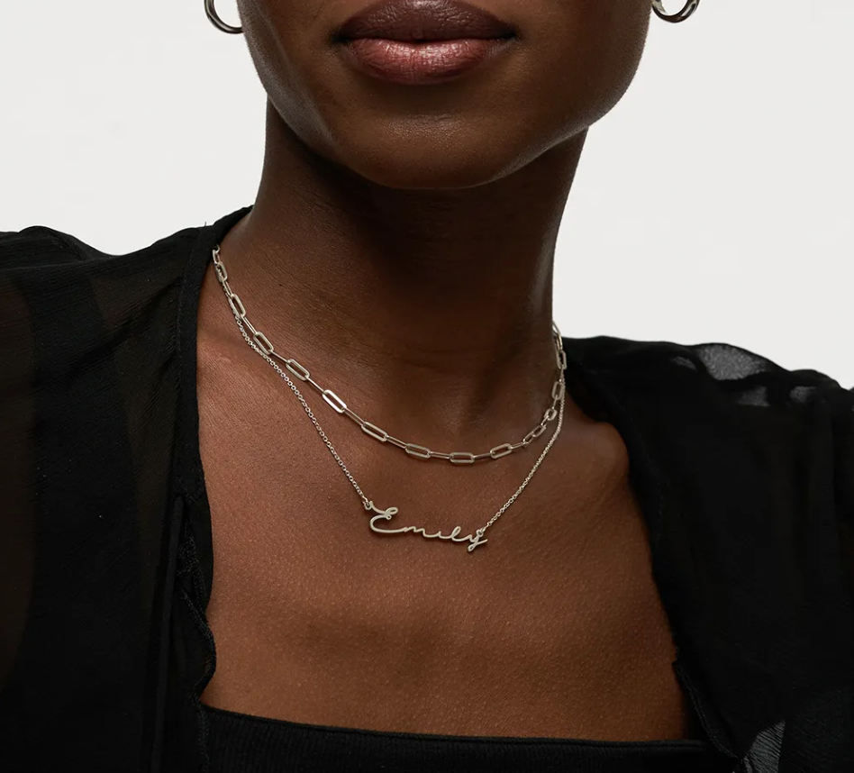 DAR XL Nameplate Necklace – DAR Custom Jewelry