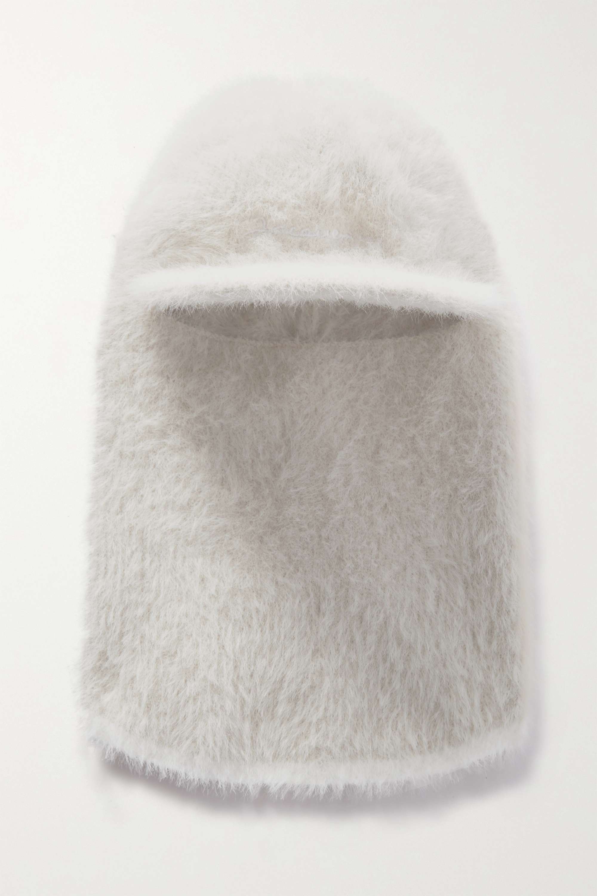 Jacquemus + Embroidered brushed faux fur balaclava