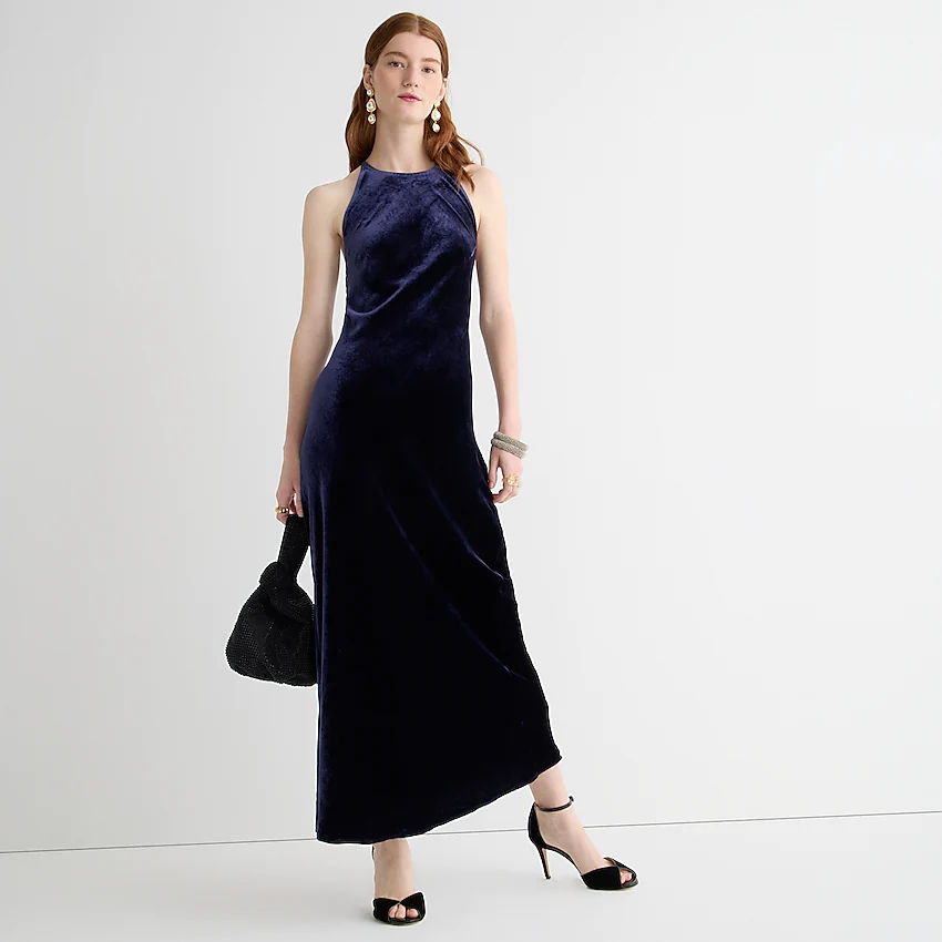 J crew blue sales velvet dress