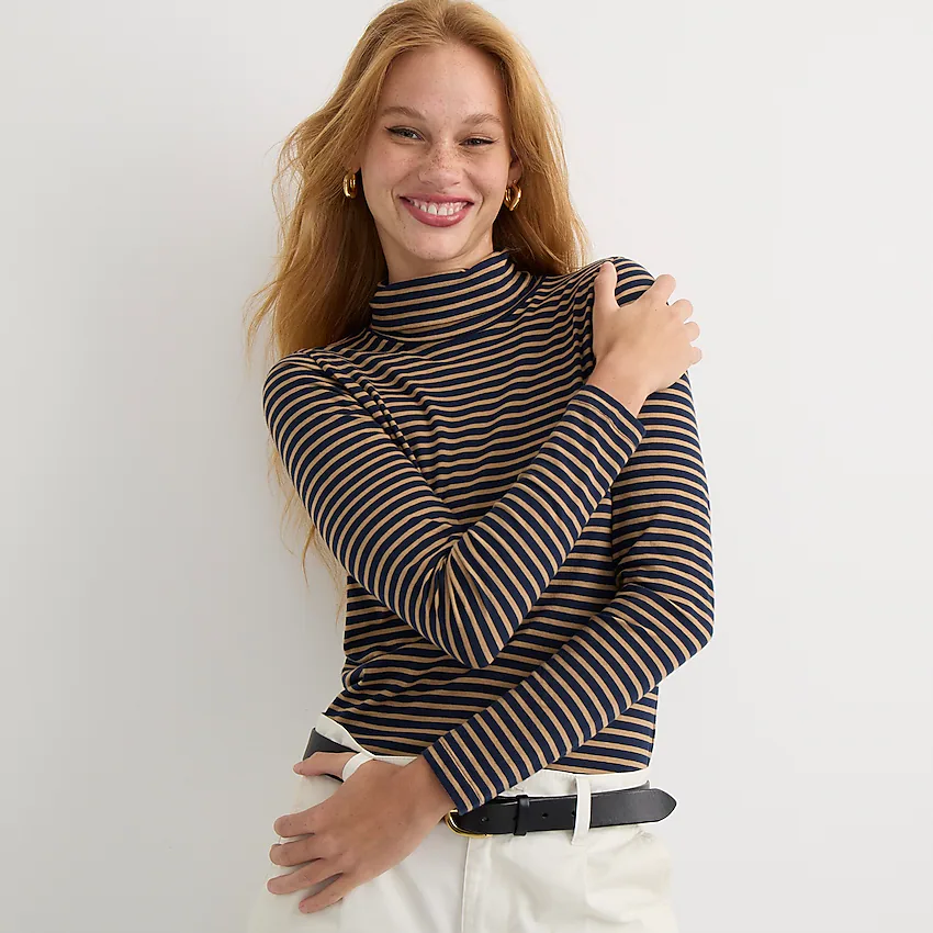 J crew outlet striped turtleneck