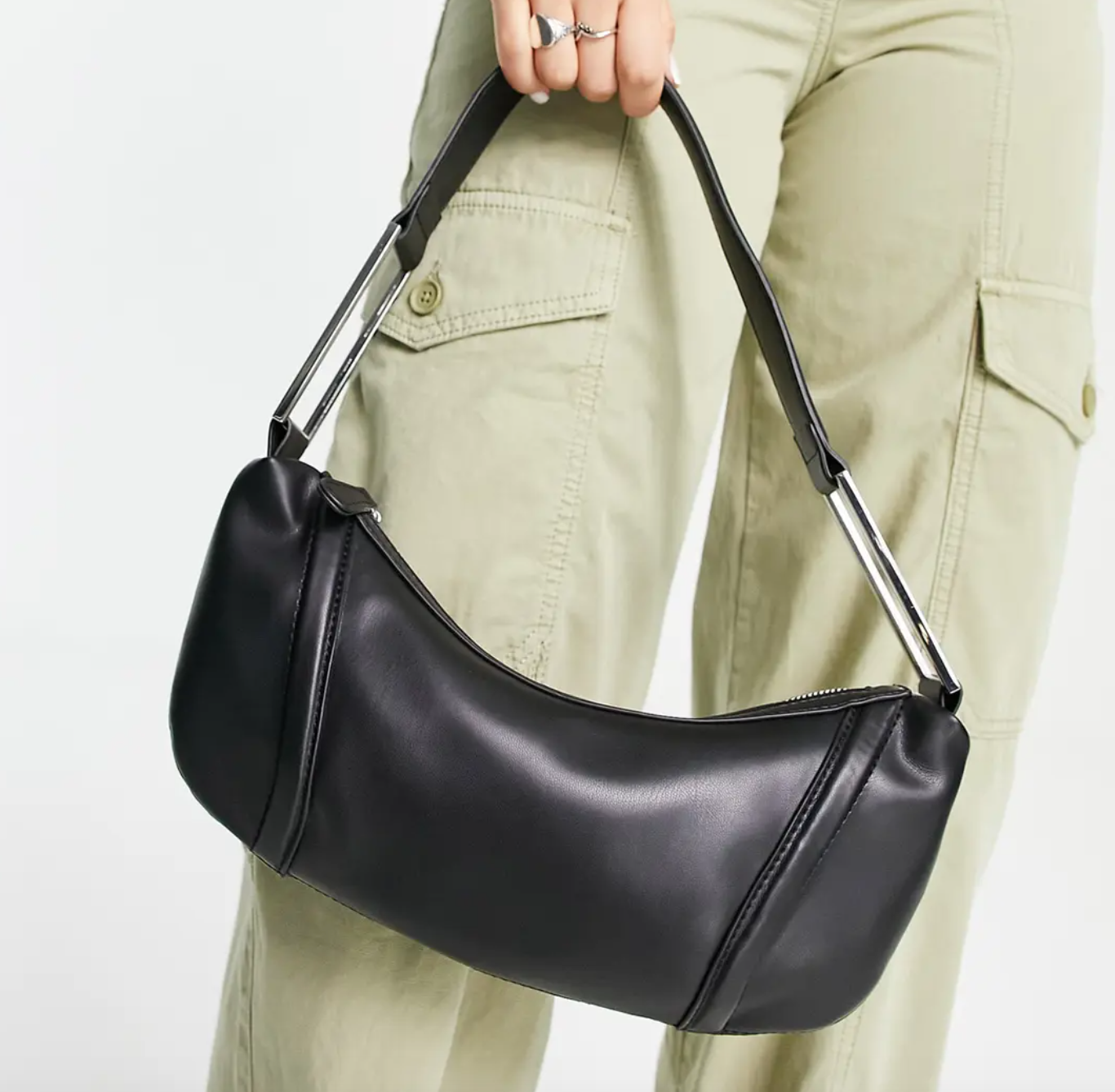 Topshop + Sadi Faux Leather Baguette Bag