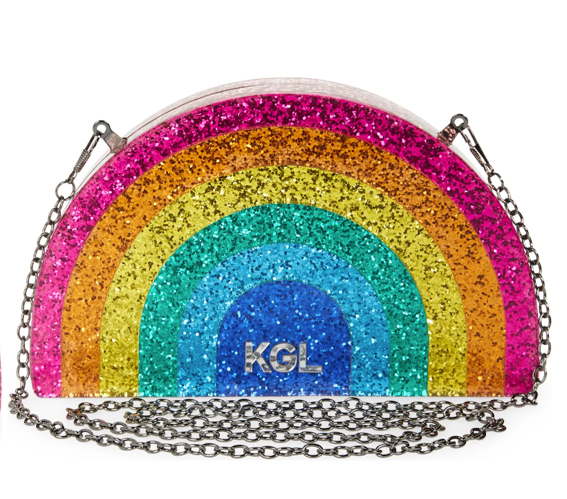 Glitter Rainbow Sequin Tassel Embellished Bag 