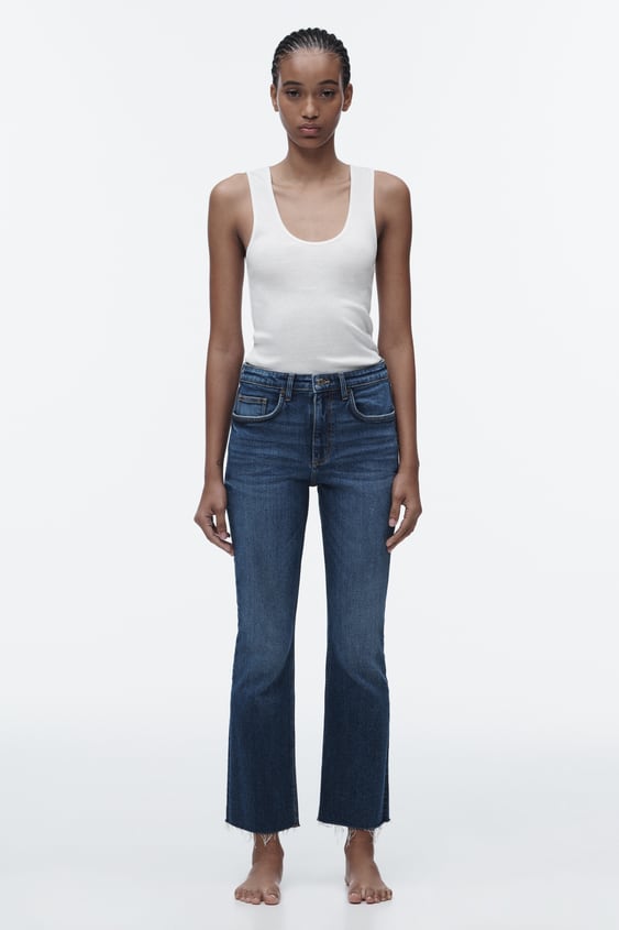 Zara + TRF Flared Cropped Jeans