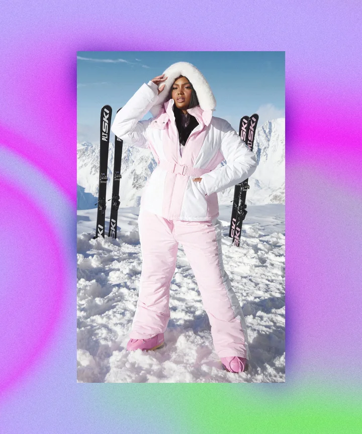 PRETTYLITTLETHING SKI Pink Fit And Flare Pants