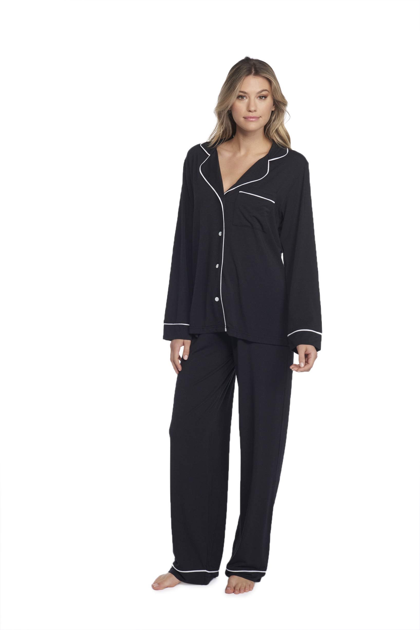 BAREFOOT DREAMS® + Luxe Milk Jersey Piped Pajama Set