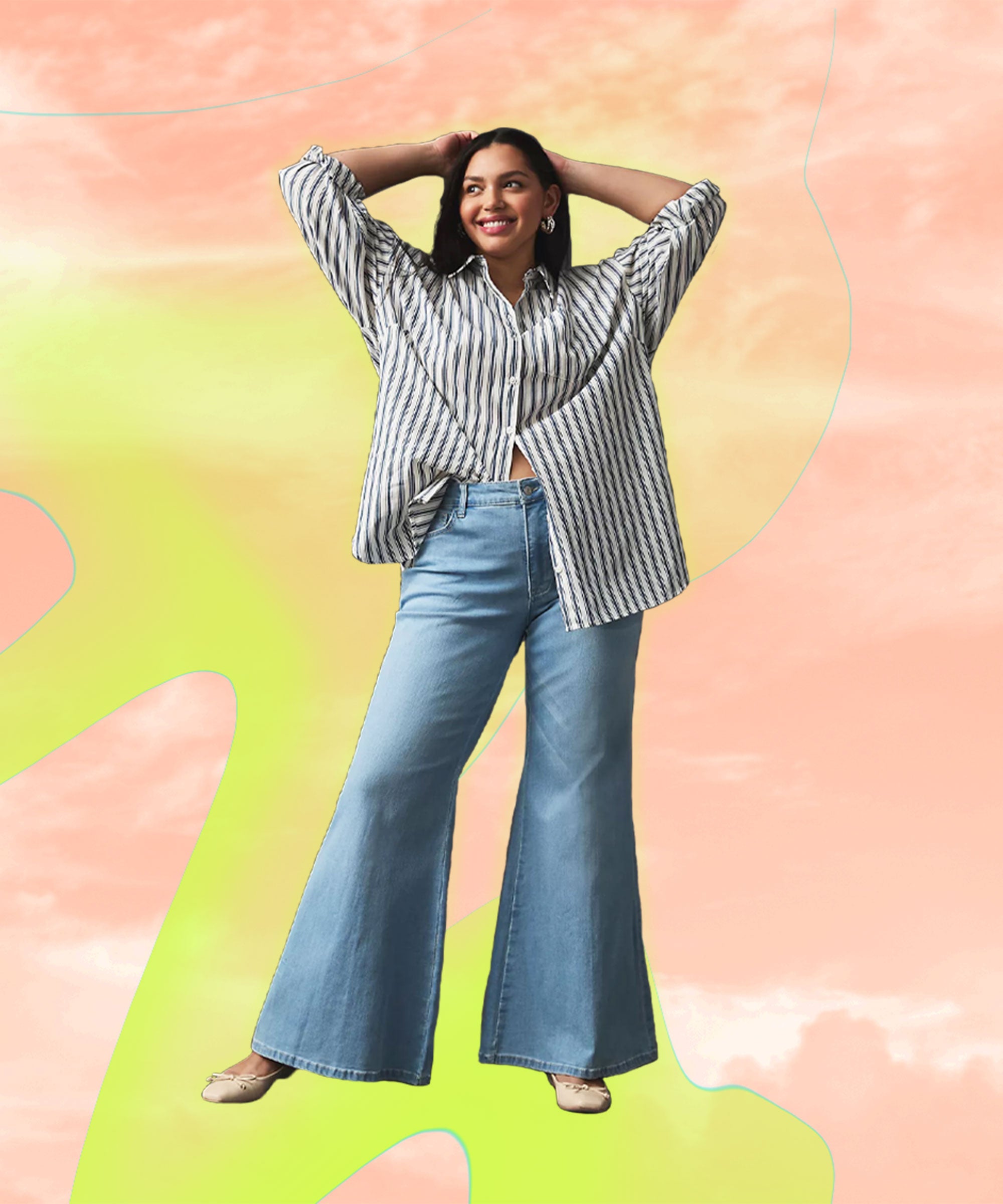 10 Ways to Wear Flared Jeans That Feel Modern and Fresh  Wide leg jeans  outfit Wide leg jeans outfits Flare jeans outfit