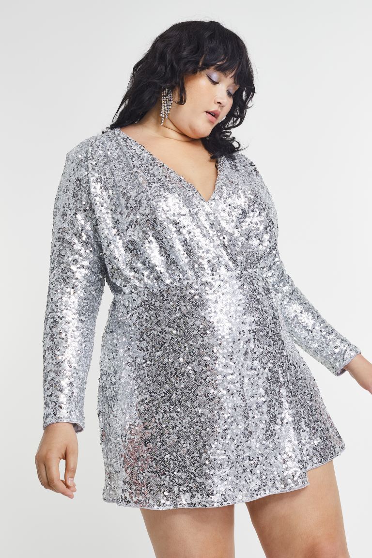 H&M + Sequined Wrap Dress