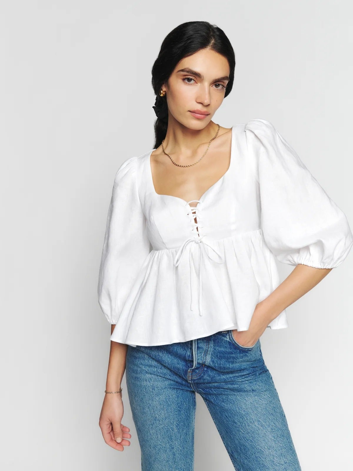 Reformation + Abigail Linen Top