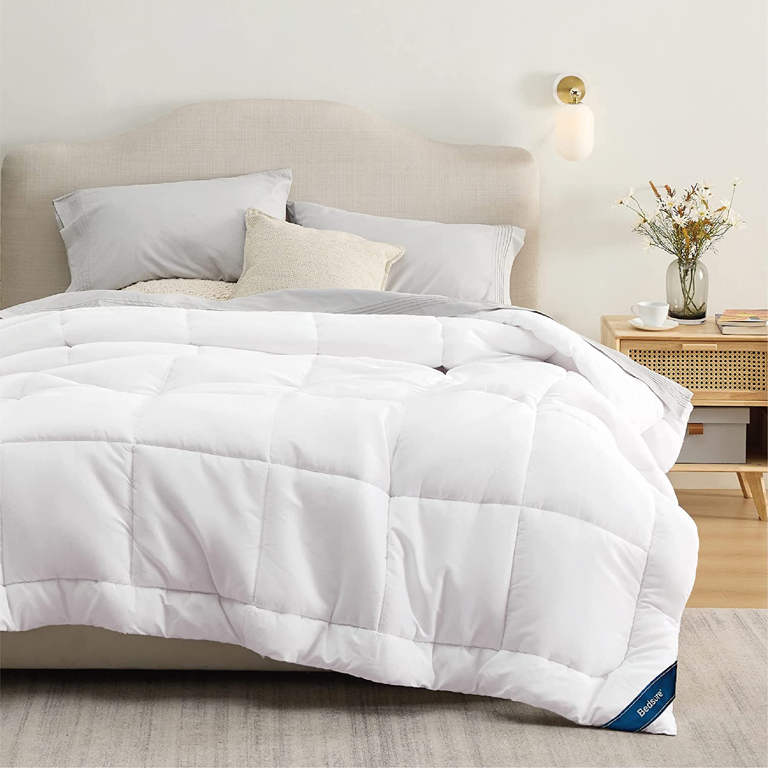 Utopia Bedding All Season Comforter Quilted Down Alternative - White Cal  King