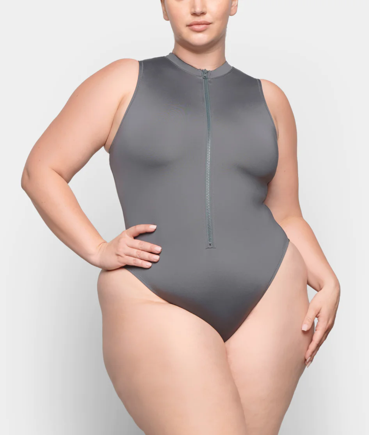 One-piece swimsuit Skims Grey size 00 0-5 in Polyester - 41707778