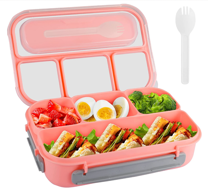 Bento Box, Wheat Straw Adult Lunch Box, 4-compartment Meal Prep