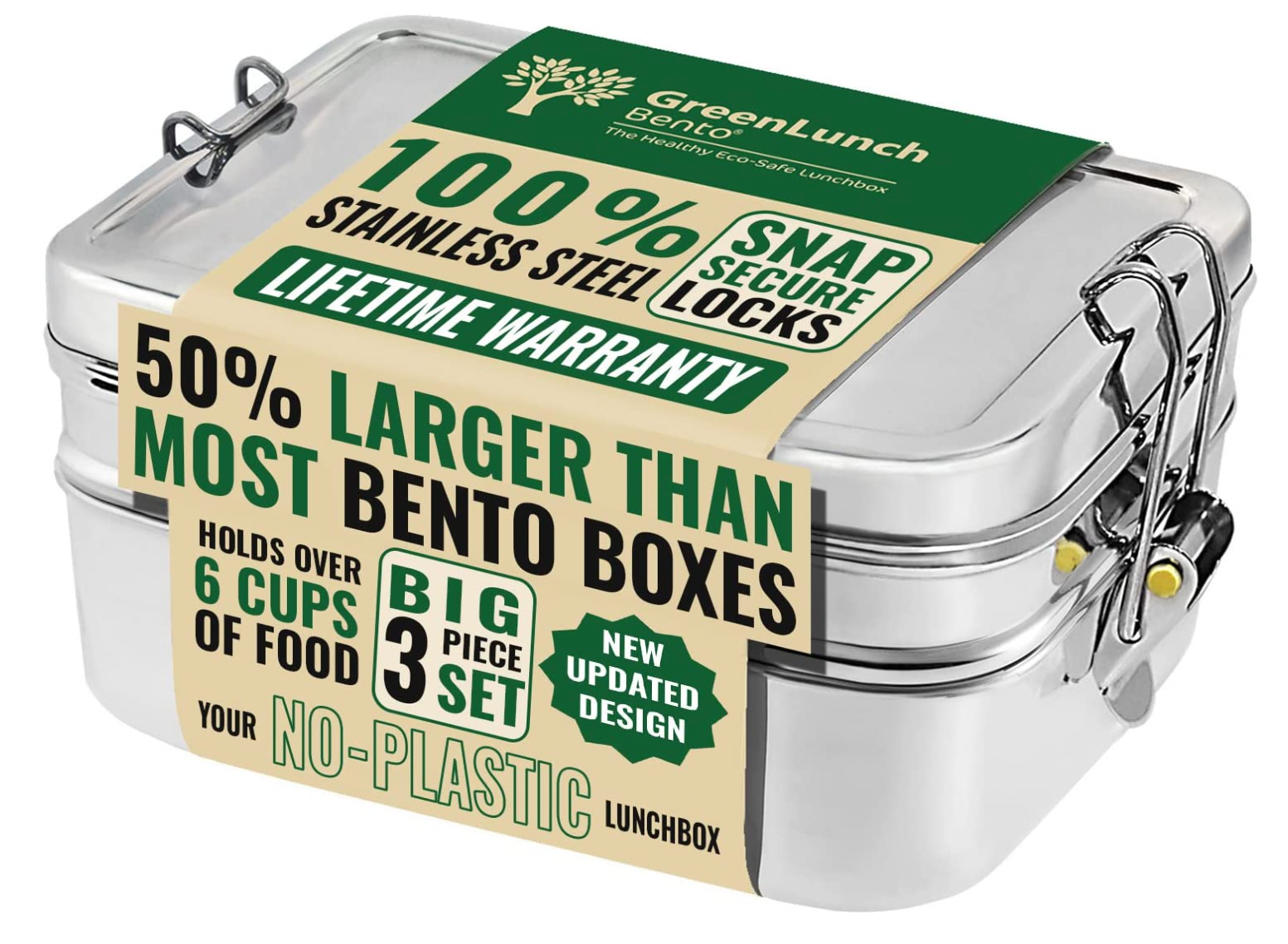 Eco-Friendly 4-Piece Stainless Steel Lunch Box Set