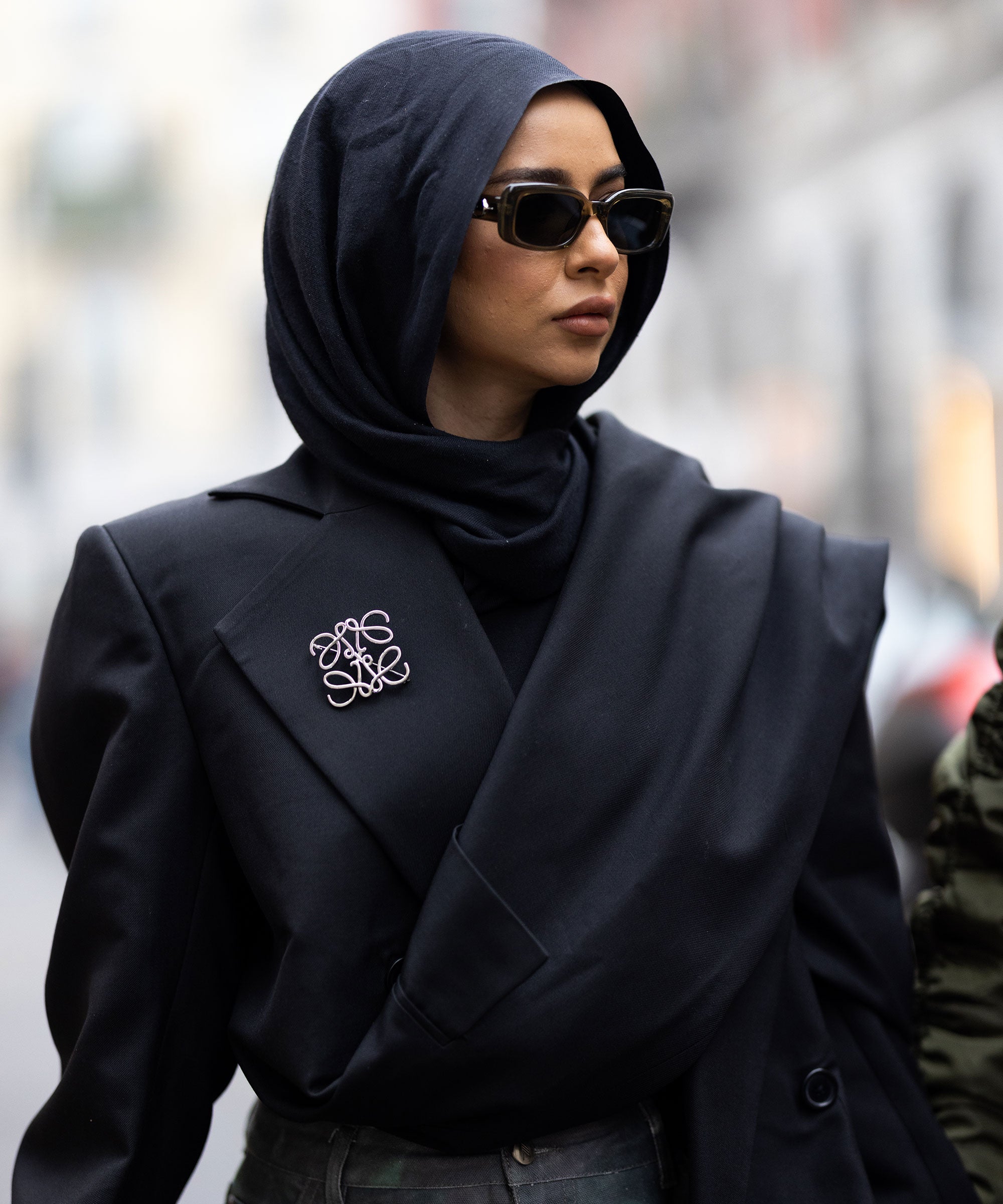 Denim rose shawl and Chanel