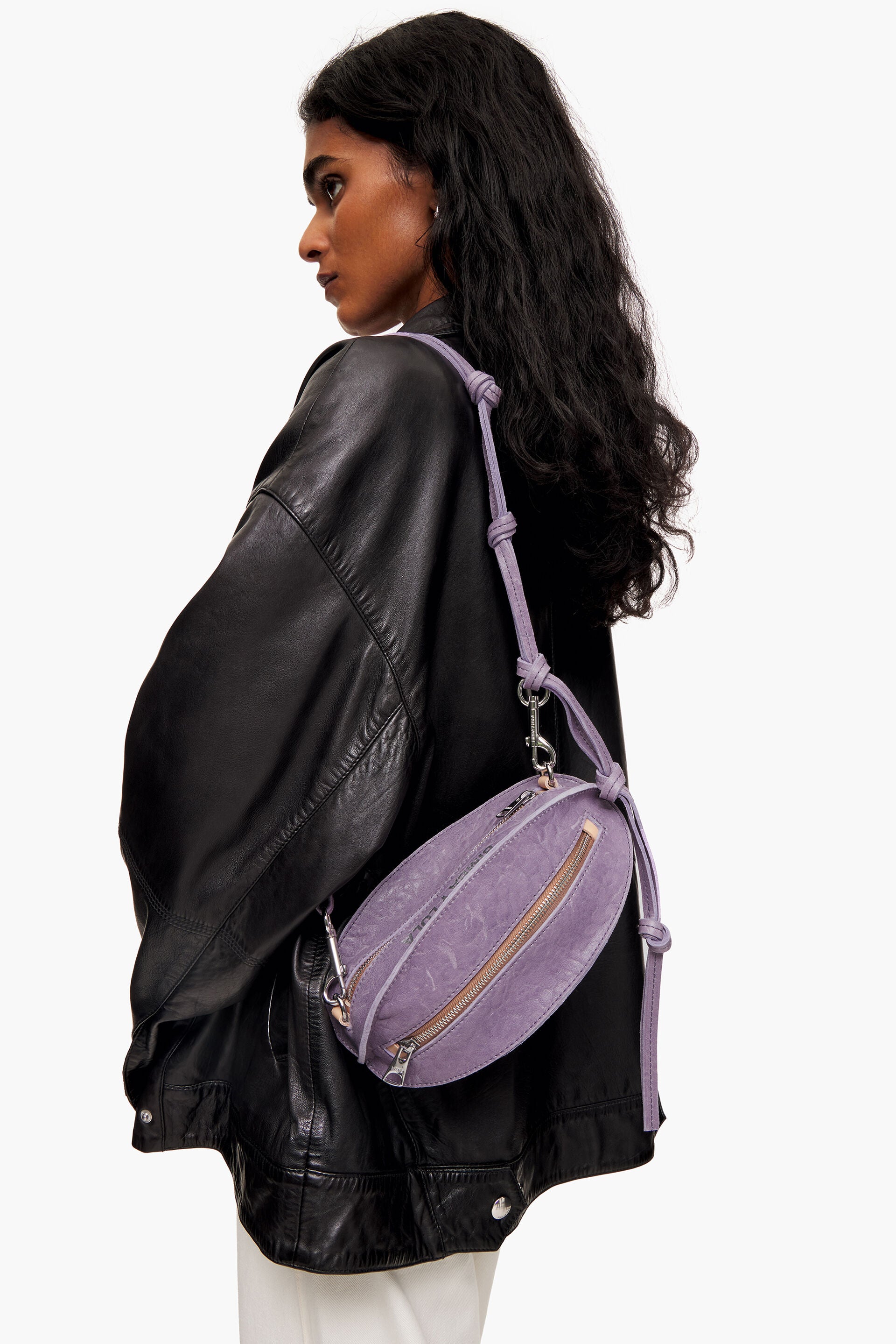 Bimba y Lola S Lilac Leather Pelota Bag