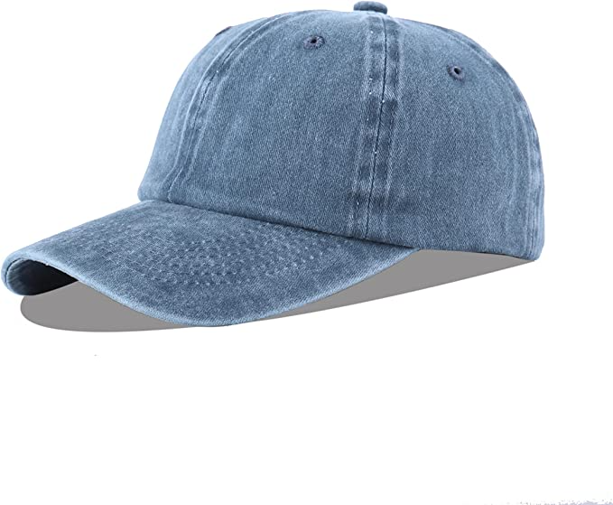 LANGZHEN + Unisex 100% Cotton Denim Baseball Cap