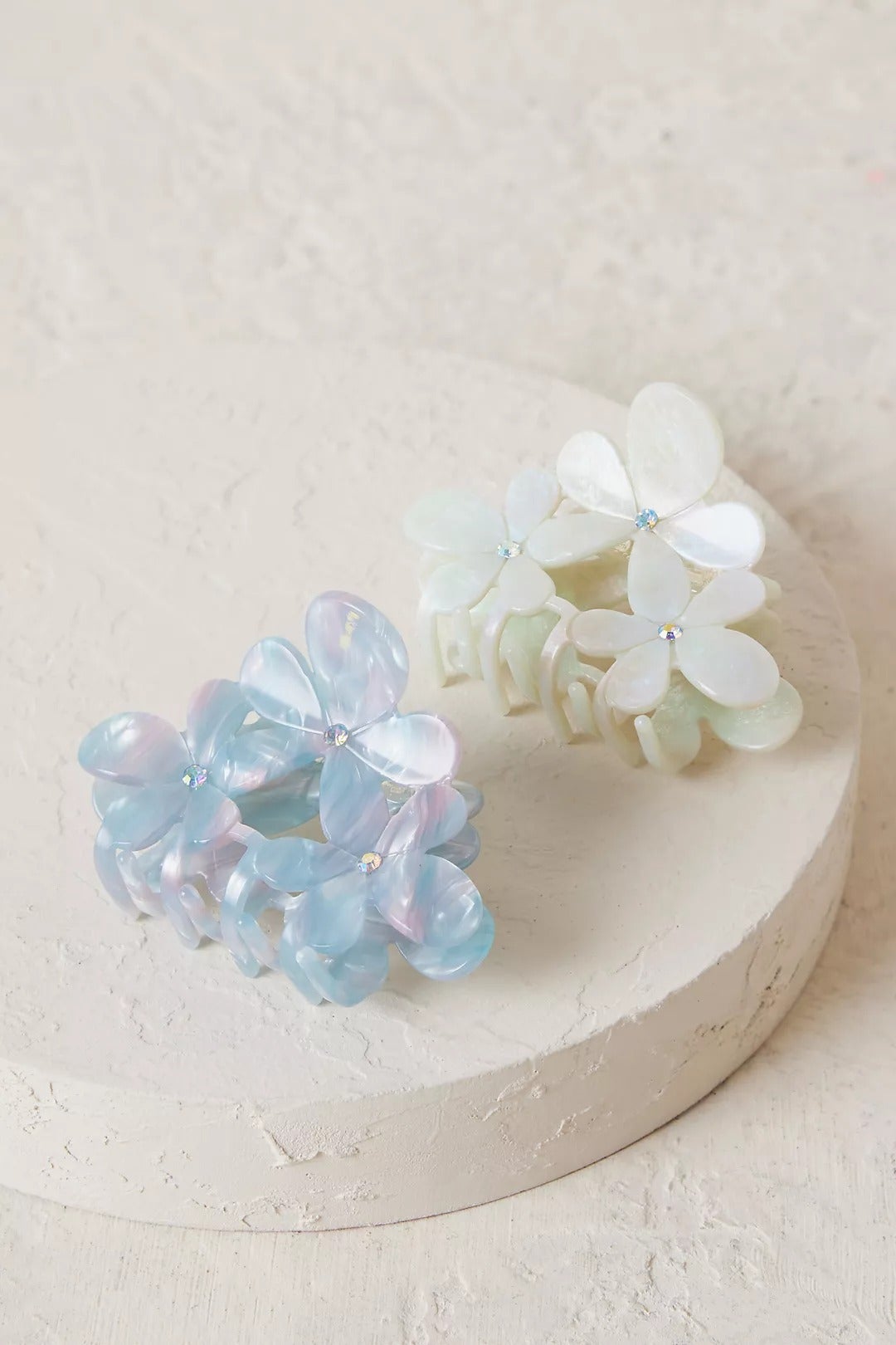 Anthropologie + Set of 2 Floral Claw Hair Clips