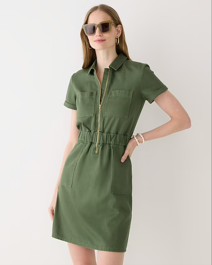 Multi-button Pocket Denim Strap Dress 2023 Spring Summer Women