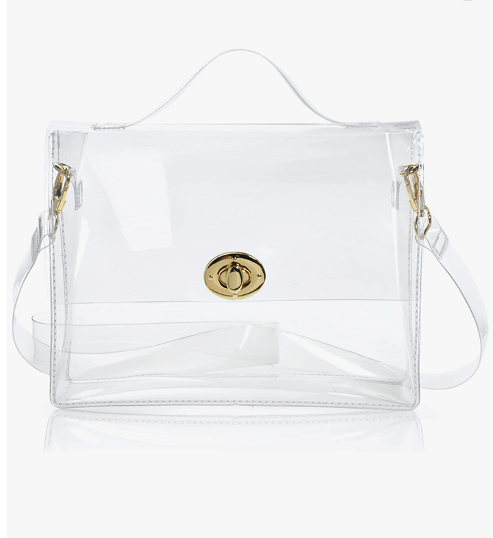 HOXIS Clear PVC Small Crossbody Bag for Stadium Approved Womens Purse Transparent Shoulder Bag Cell Phone Pouch