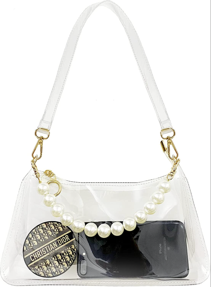 Women's Transparent Gold Star Evening Bag