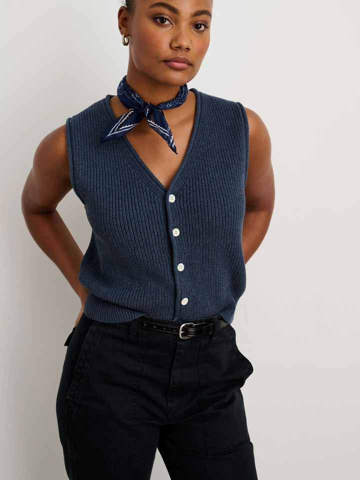 Women's LuxeLoft Button-Up Sweater Vest, Women's Tops