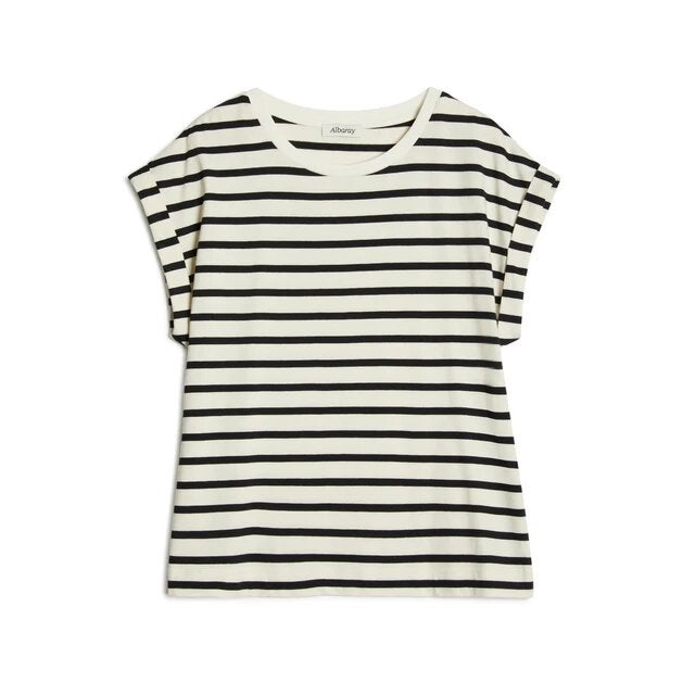 Albaray + Stripe Roll Sleeve T Shirt