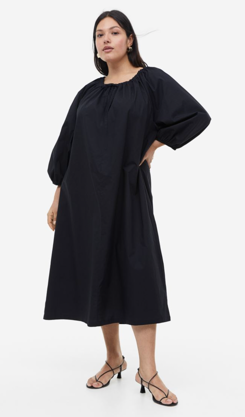 Batsheva puff-sleeve midi dress - Black