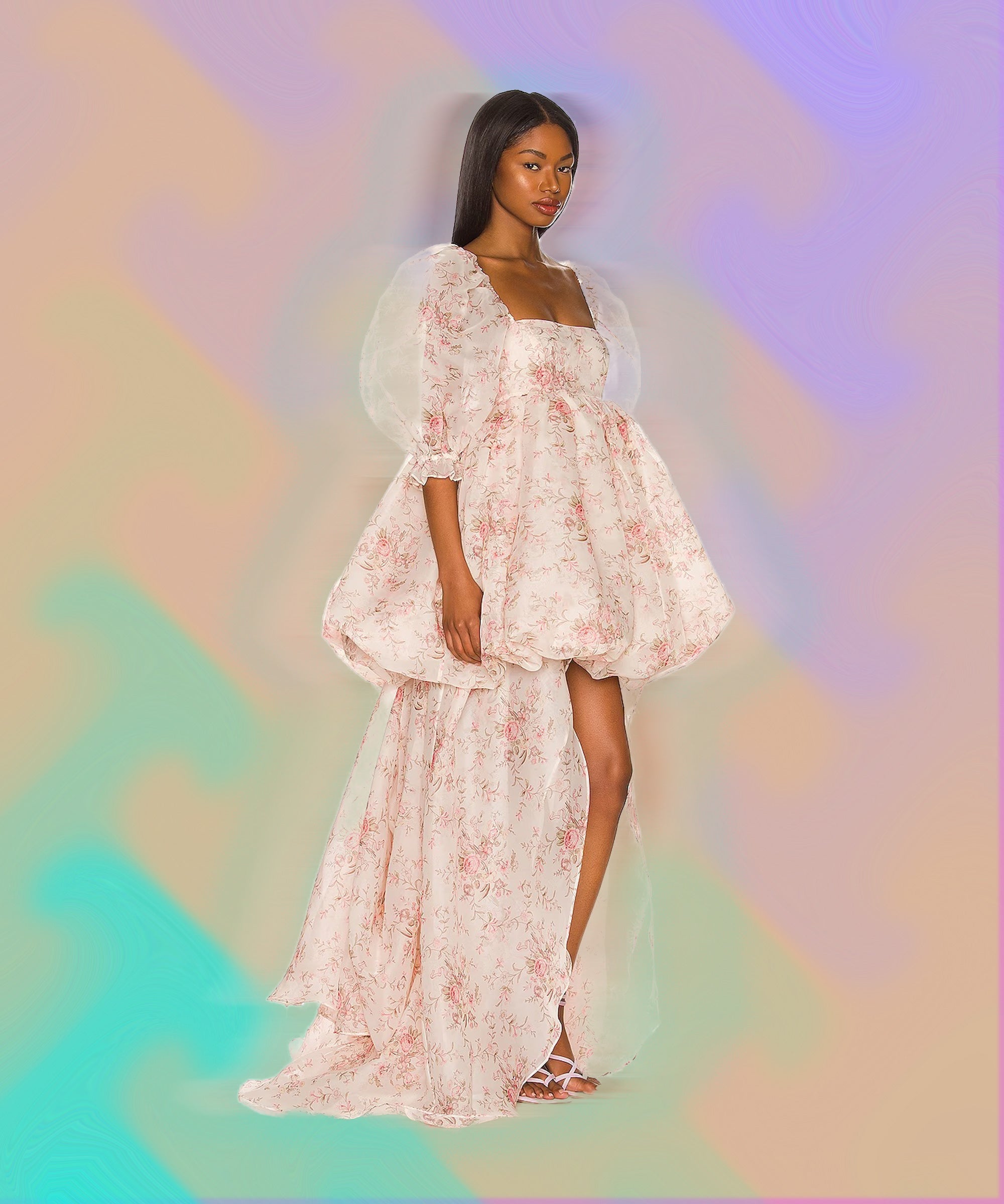 Liza | Ivory Mini Wedding Dress in Glittered Tulle