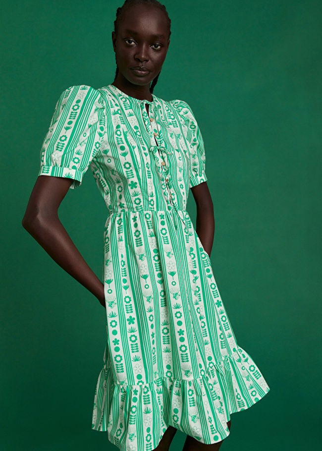Geometric Printed Long Sleeve Dress - Rust Multi – Treaty General Store
