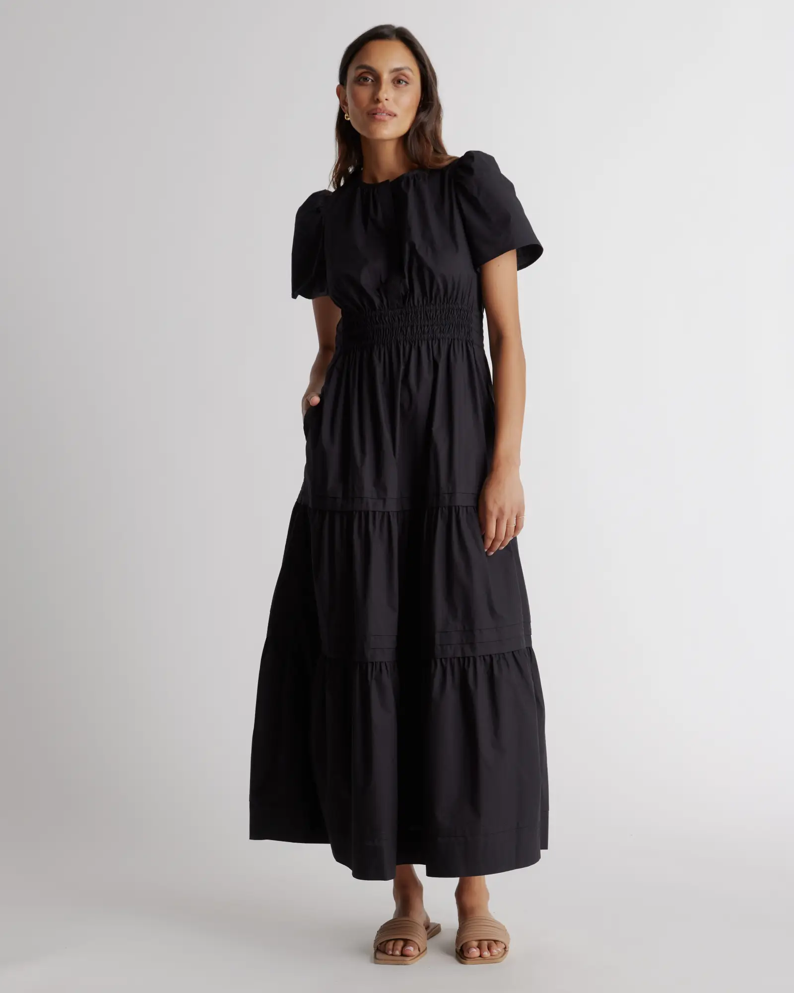 Quince + 100% Organic Cotton Tiered Maxi Dress