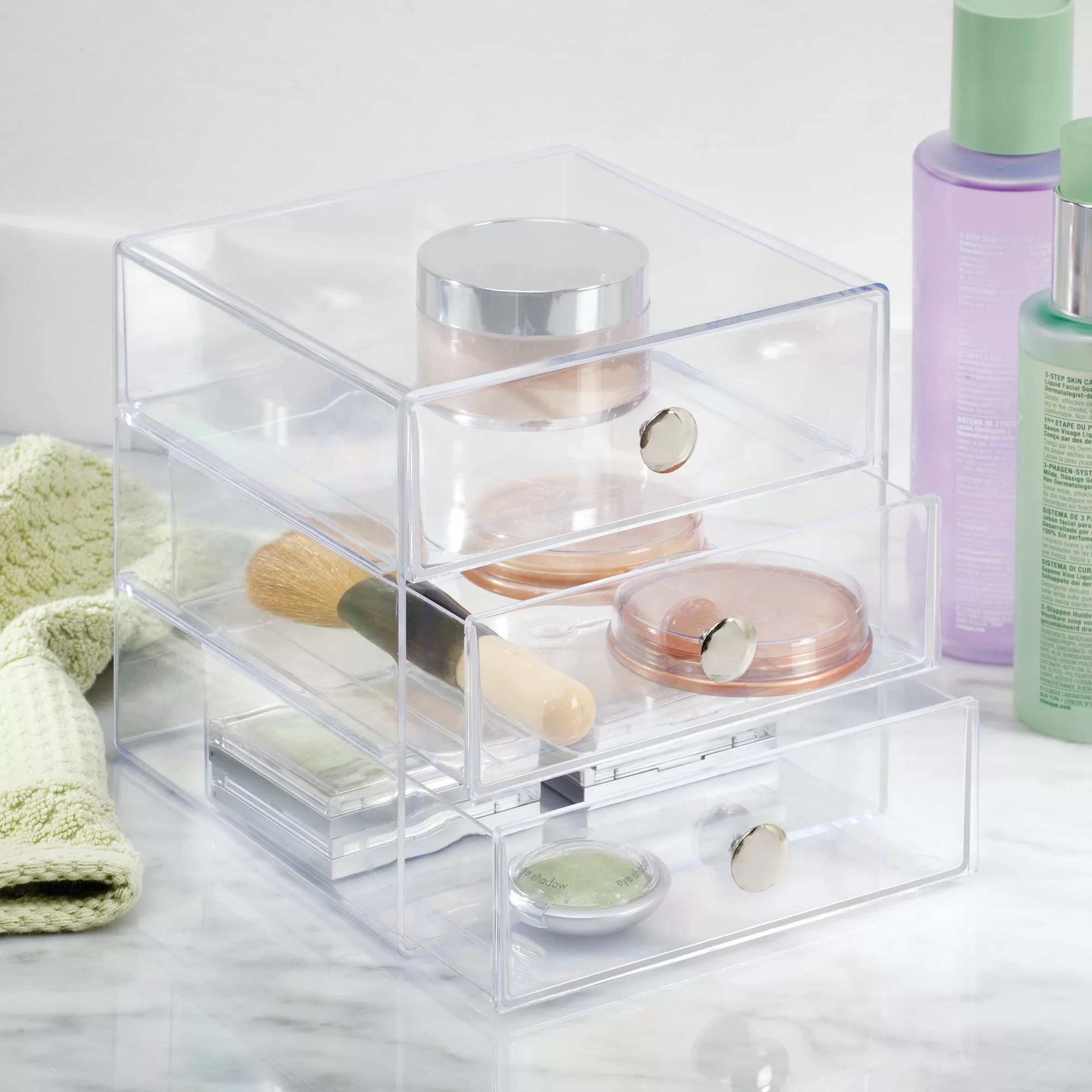 Acrylic Cosmetic Makeup Organizer & Jewelry Storage Set - Large Rebrilliant