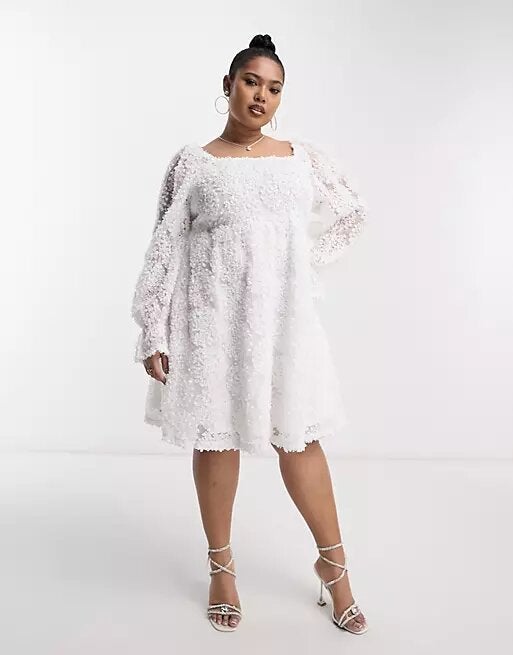 Lace square outlet neck dress