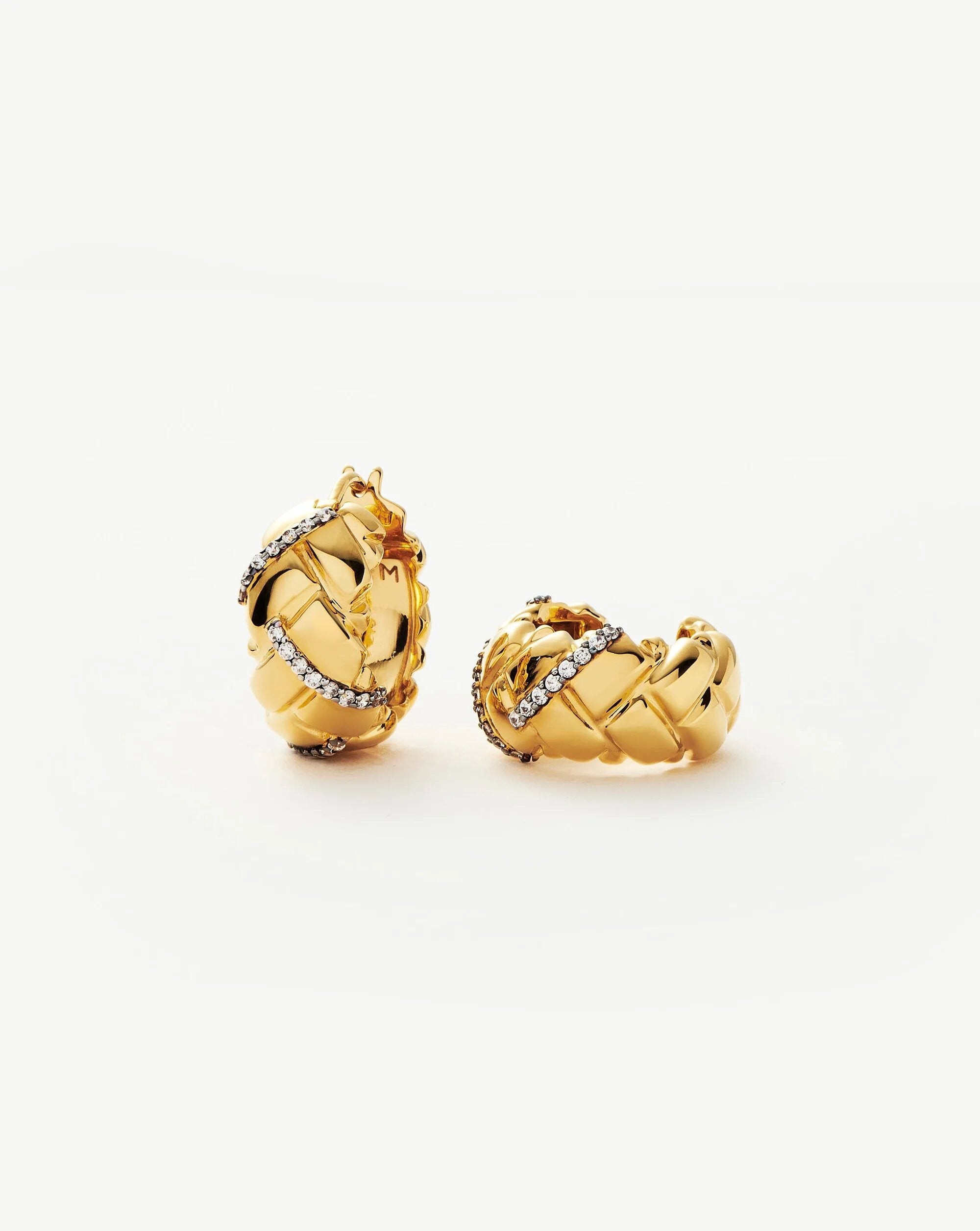 Lucy Williams x Missoma + Chunky Pave Waffle Small Hoop Earrings
