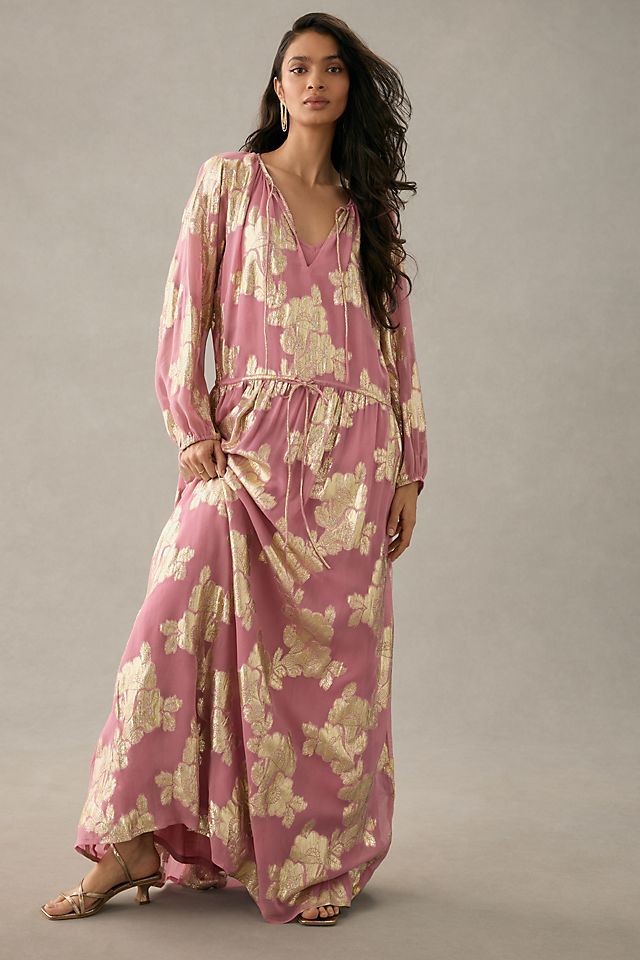 Shruti Sancheti + Tie-Neck Maxi Dress