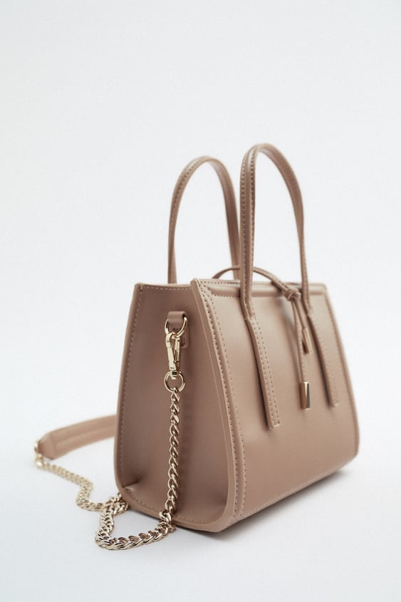 Zara mini 2025 city bag beige